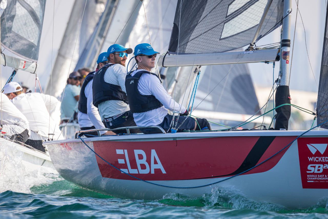 ELBA branding on racing boat