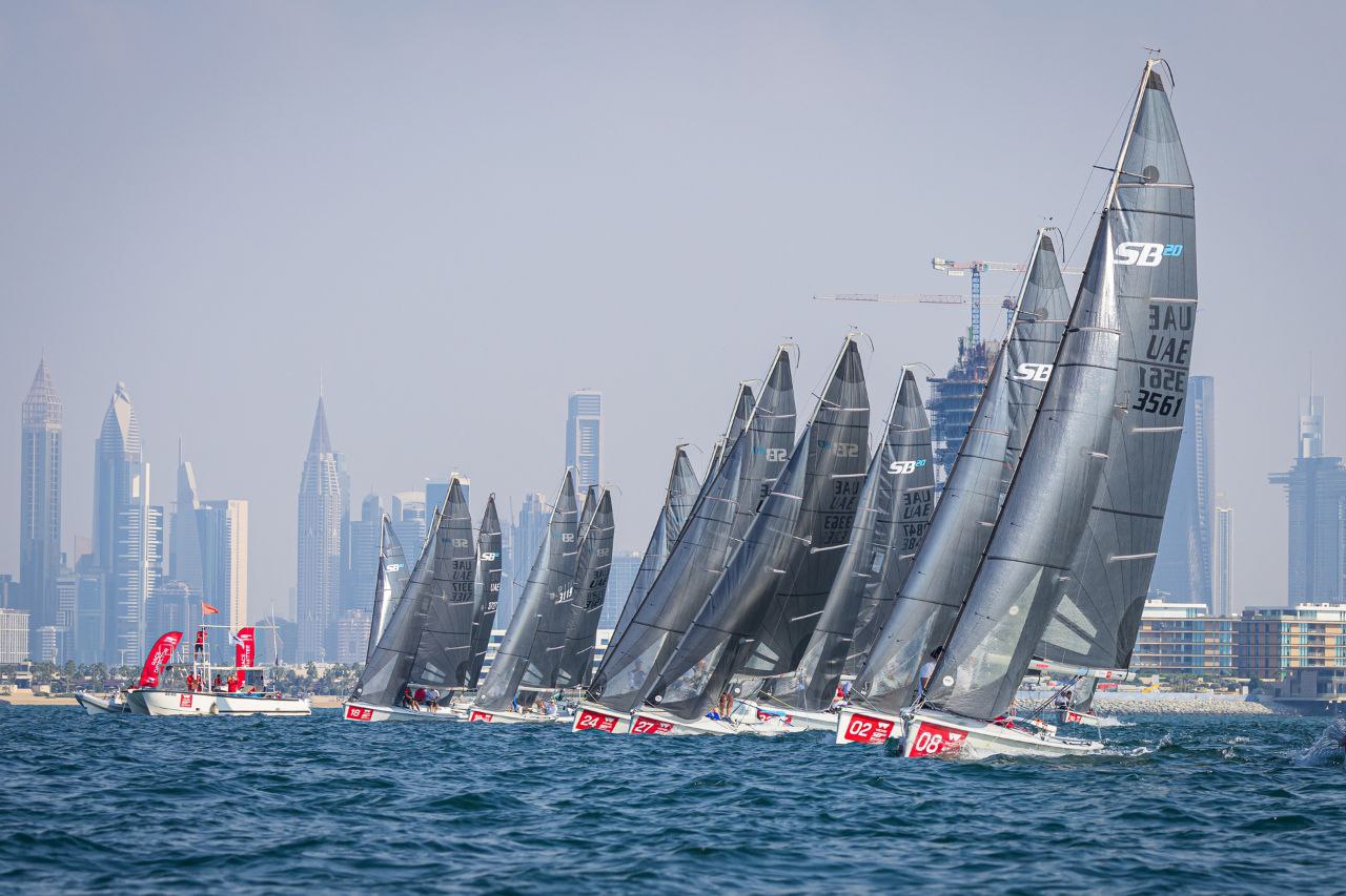 ELBA Racing fleet with Dubai skyline